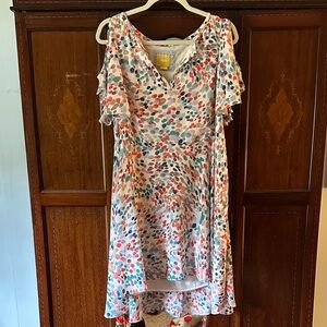 Anthropologie Maeve Colorful Polka Dot High Low Dress